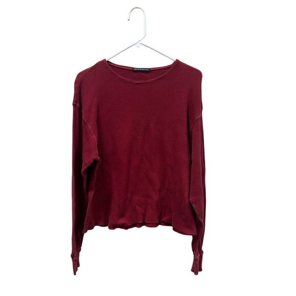 Brandy Melville Red Thermal Top one size - Picture 1 of 6
